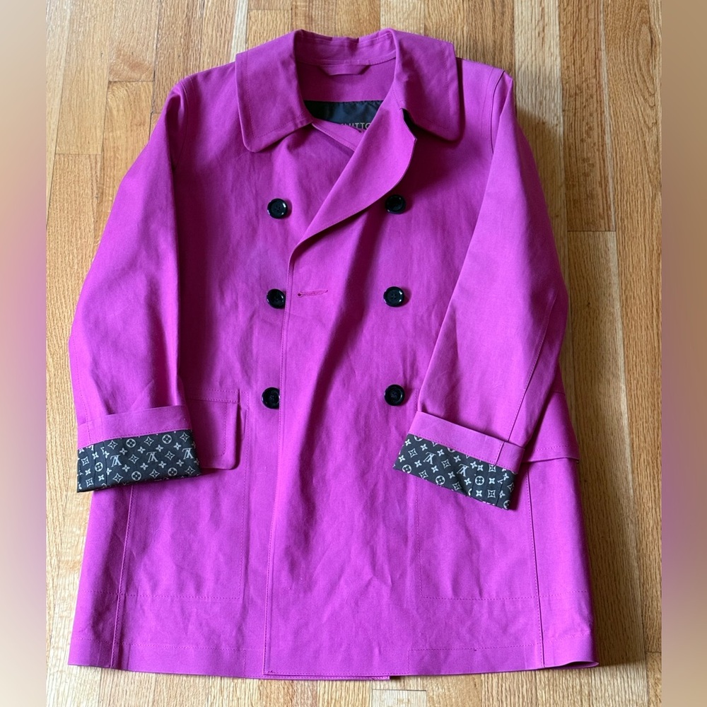 Louis Vuitton Purple Double Breasted Mackintosh Coat